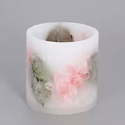 Sunny Rose & Almond Fragrance Candle Cup – Floral Wax Decor