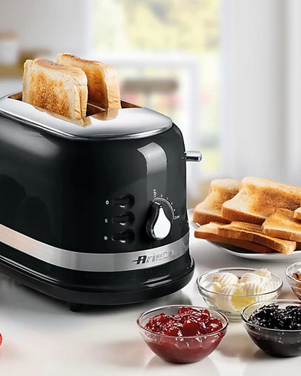 Ariete 0149B Moderna 2 Slice Toaster, Defrost Function, Black