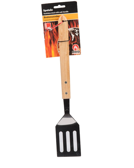 BBQ Grill Spatula 41cm – Stainless Steel with Oak Wooden Handle