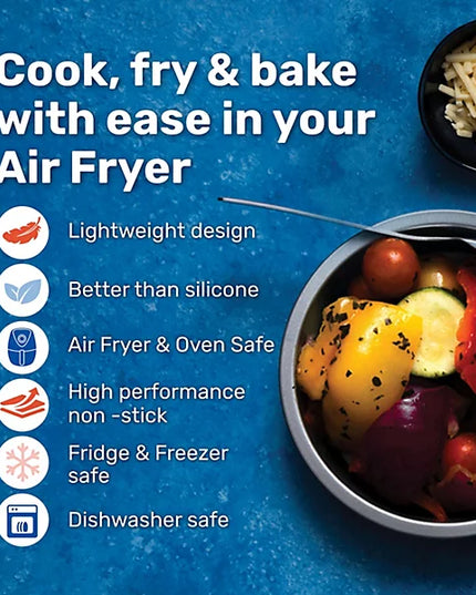 BetterWare Air Fryer Accessories Set 2 17cm Round Tins