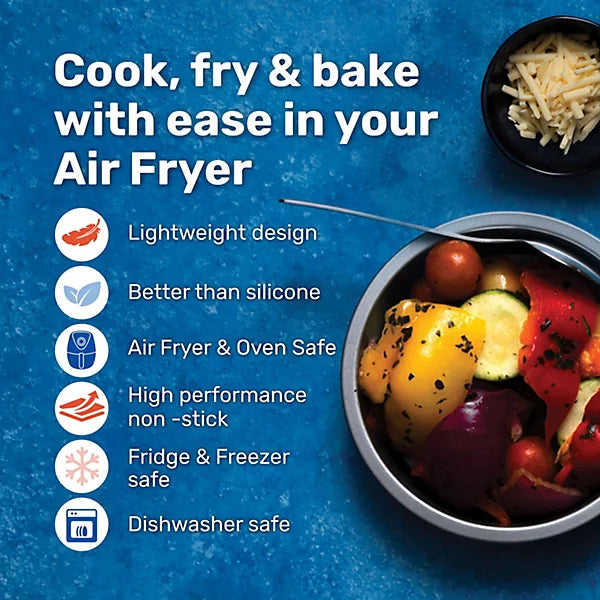 BetterWare Air Fryer Accessories Set 2 17cm Round Tins