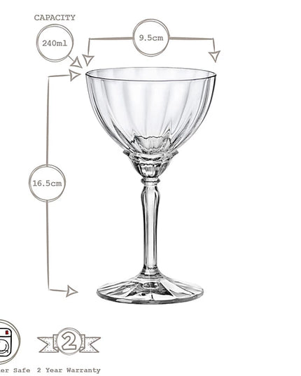 Bormioli Rocco Florian Champagne Cocktail Saucers - 240ml - Blue