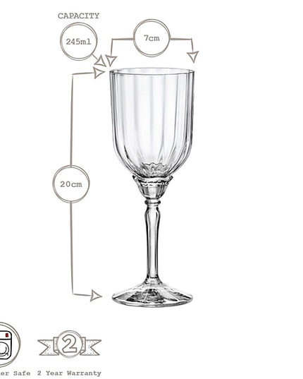 Bormioli Rocco Florian Cocktail Glasses - 245ml - Clear