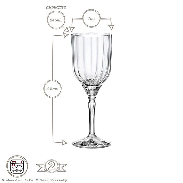 Bormioli Rocco Florian Cocktail Glasses - 245ml - Clear