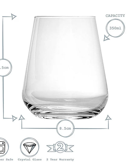 Bormioli Rocco Inalto Uno Stemless Wine Glasses - 350ml
