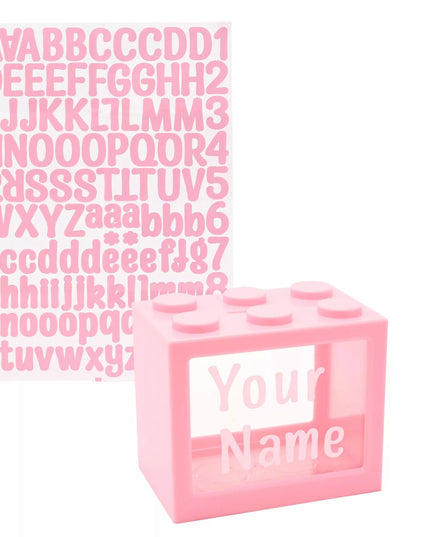 Bank Blox Personalisable Money Box- Pink