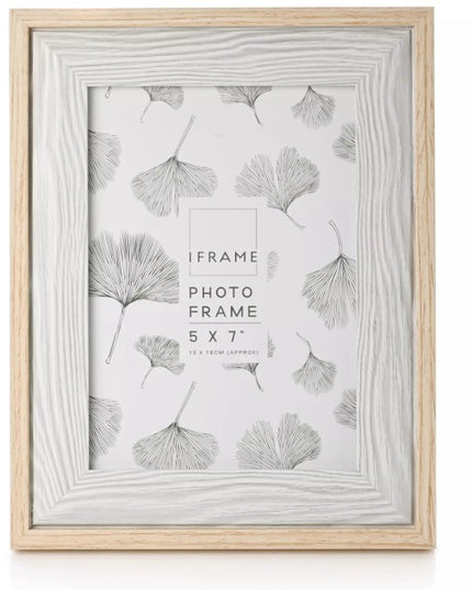 iFrame Wood & Grey Two Tone Frame 5x7