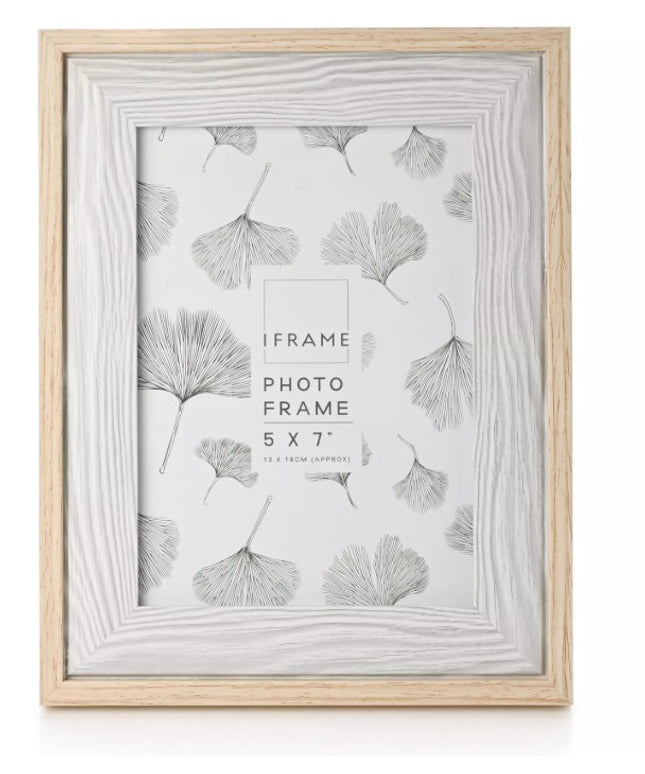 iFrame Wood & Grey Two Tone Frame 5x7