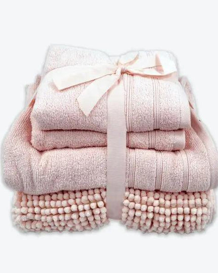 Coordinated Bobble Bath Mat & Towel Set - 4 Pack