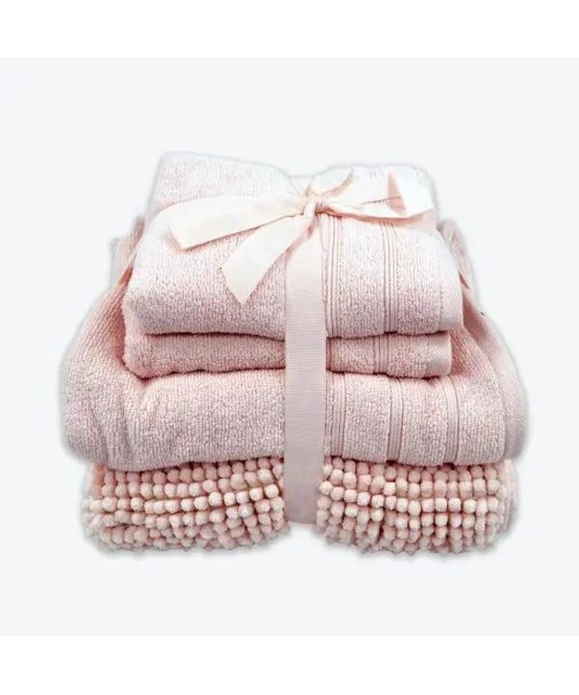 Coordinated Bobble Bath Mat & Towel Set - 4 Pack