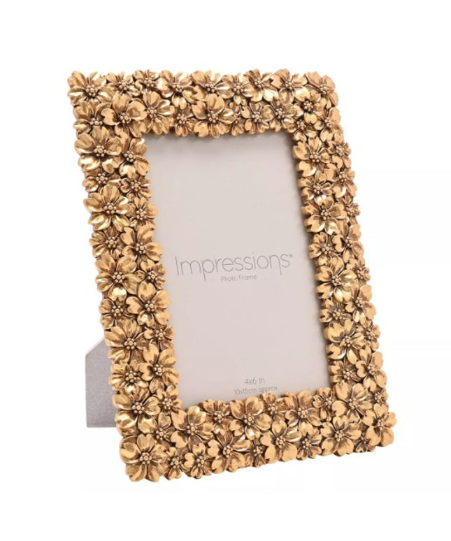 Impressions Flowers Design Resin Photo Frame 4" x 6"