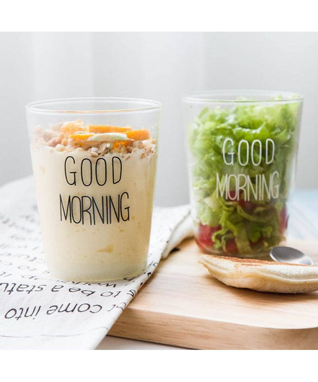 Good Morning Clear Plastic Tumbler Cup – Reusable Breakfast & Snack Cup