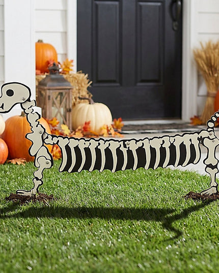 72cm Sausage Dog Skeleton Stake Print