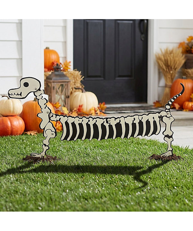 72cm Sausage Dog Skeleton Stake Print