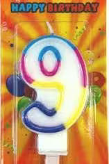 Rainbow Number Candle 9