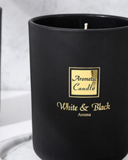 White & Black Candle Jar