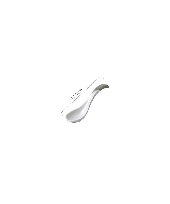 Nordic Grey Ceramic Spoon Rest – 13.5 cm with Gold Detail