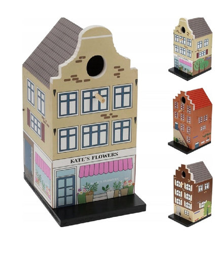 Wood Building Birdhouse 23cm