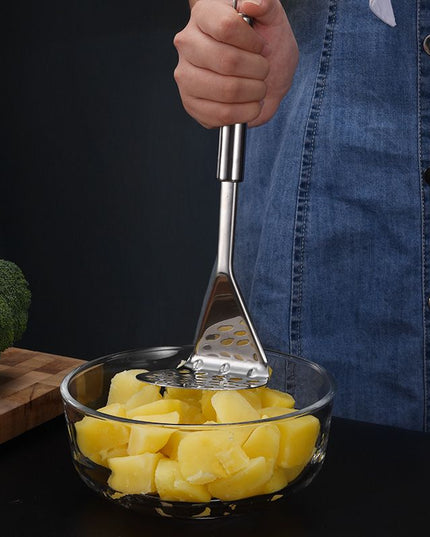 Stainless Steel Potato Masher – Heavy Duty Kitchen Masher with Long Handle