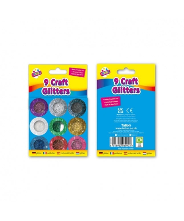 Tallon 9 Mettalic Colour Glitter Pots