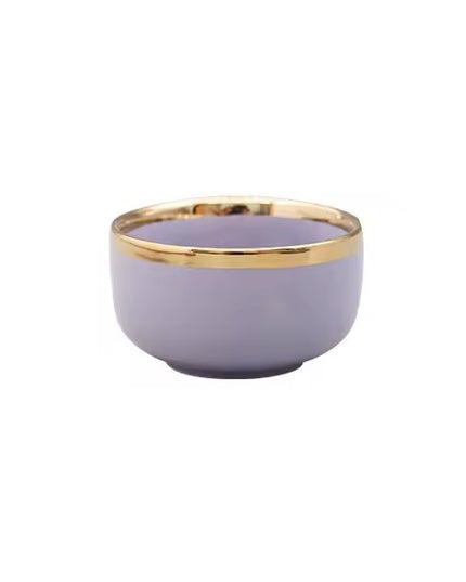 Ceramic Purple 4.5" Bowl with Gold Rim – Elegant Dessert & Snack Bowl