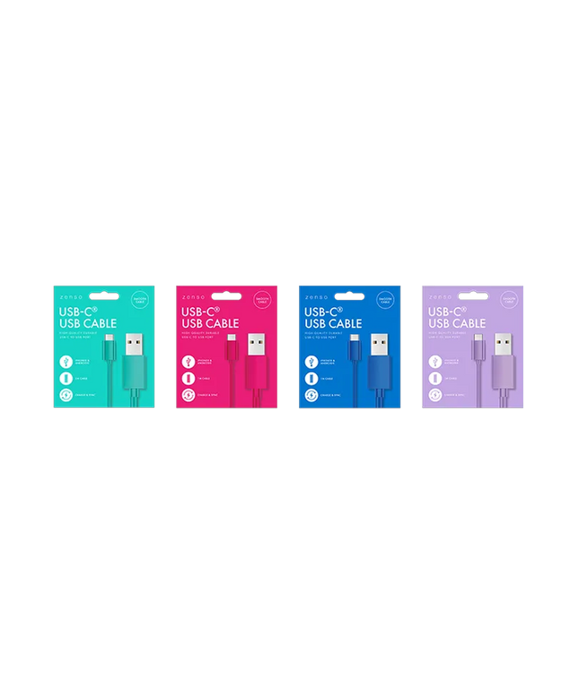 Zenso Type-C to USB Coloured Cable 1M