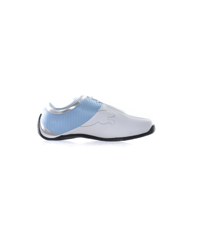 PUMA Future Cat M1 Junior Trainers – White/Blue Motorsport Shoes