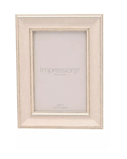 Impressions Photo Frame White Finish Chamfered Edge 4" x 6"