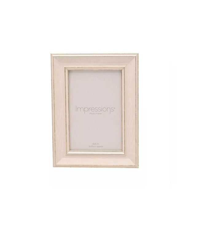 Impressions Photo Frame White Finish Chamfered Edge 4" x 6"