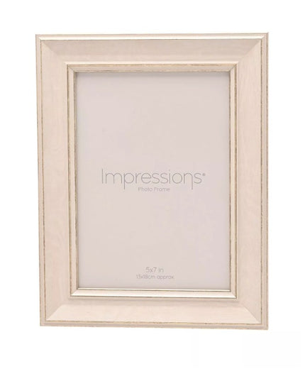 Impressions Photo Frame White Finish Chamfered Edge 5" x 7"
