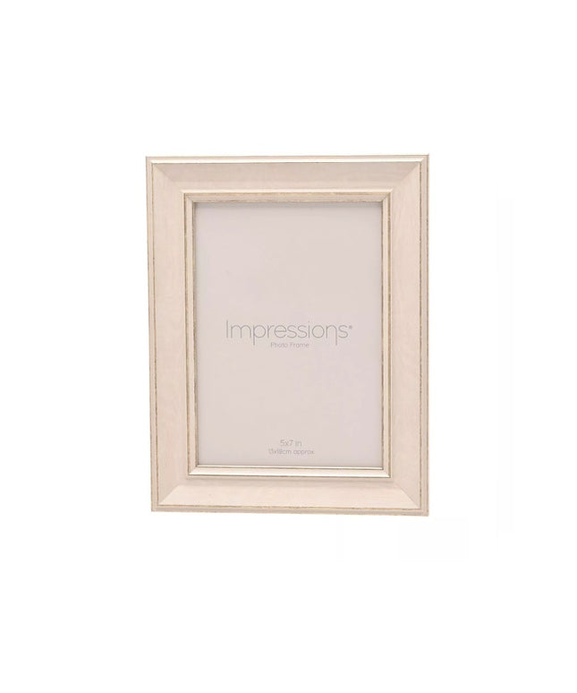 Impressions Photo Frame White Finish Chamfered Edge 5" x 7"