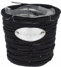 Wicker Woven Flowerpots Small - Black