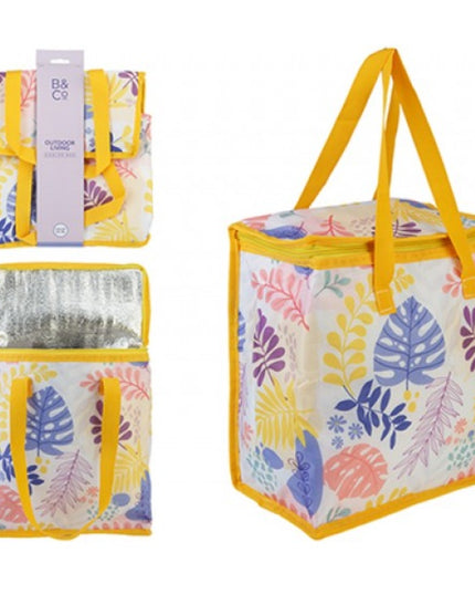 Tropical Print Cooler Bag 12.5L | Insulated Lunch Picnic Bag | Zip Thermal Food Storage Tote