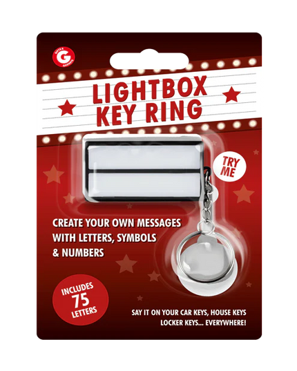 Lightbox Key Ring with 75 Letters, Numbers & Symbols