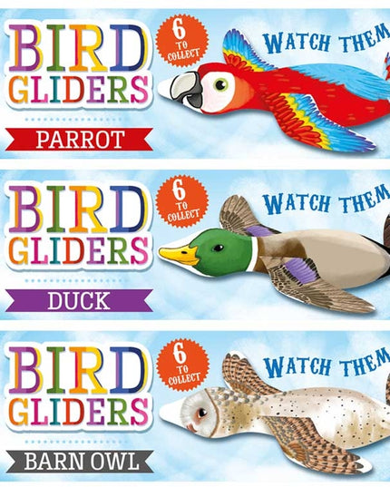 GLIDERS BIRDS 16CM 6 ASSORTED DESIGNS