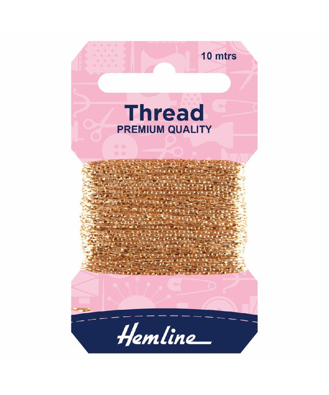 Glitter Thread: 10m: Light Gold