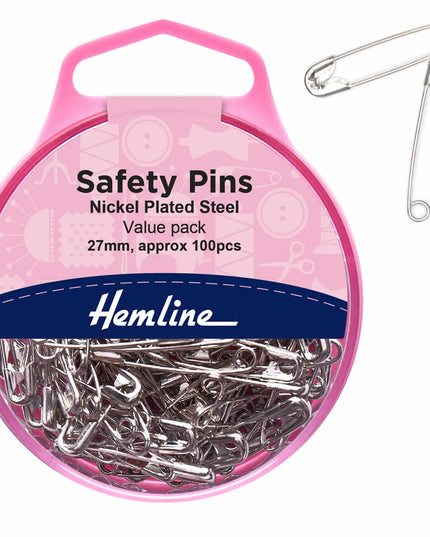 Safety Pins: Value Pack: Nickel: 100 Pieces