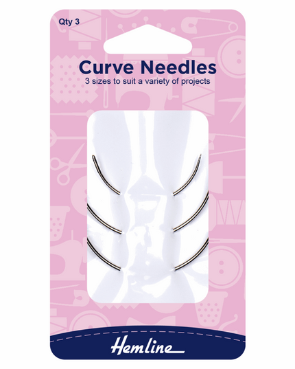Hand Sewing Needles: Curved Set: 3 Pieces
