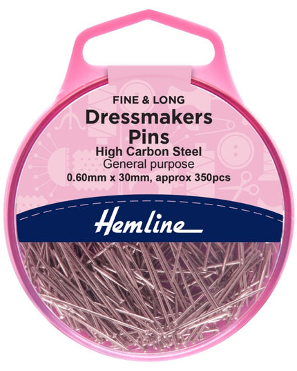Pins: Dressmaker's: 30mm: Nickel: 330 Pieces