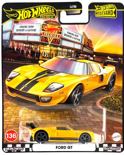 Hot Wheels Premium Boulevard Ford GT #136 Real Riders Die-Cast Car