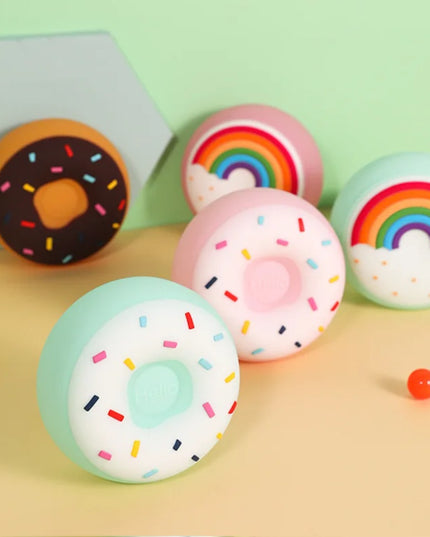 Donut Night Light for Kids – Soft Silicone LED Bedside Lamp