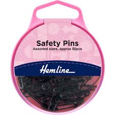 Safety Pins: 23mm: Black: 50 Pieces