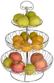 3-Tier Stainless Steel Fruit Basket Stand for Kitchen and Home Storage