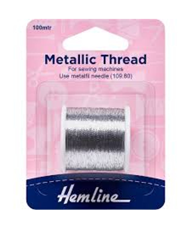 Metallic Thread: 100m: Silver