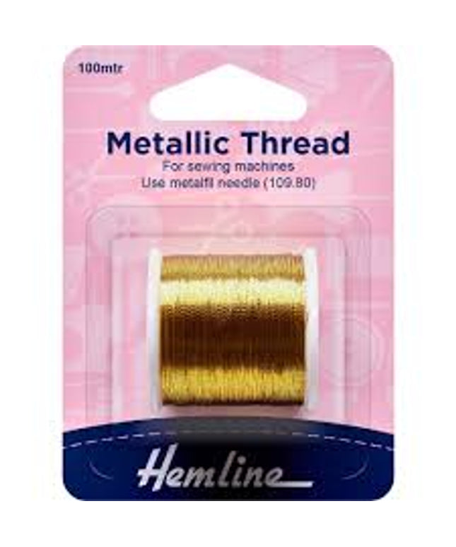 Metallic Thread: 100m: Gold