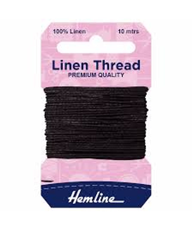 Linen Thread: 10m: Black