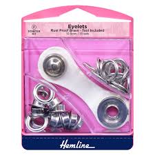 Eyelets Starter Kit: 10.5mm: Nickel and Silver: (F): 15 Pieces