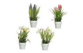 Artifcial flower, in pot, ceramic/plastic, assorted, 8x8xH20 cm