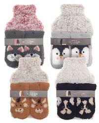 Slipper Socks & Sherpa Hot Water Bottle Set