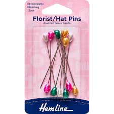 Pins: Florist-Hat: 65mm: Nickel: 10 Pieces